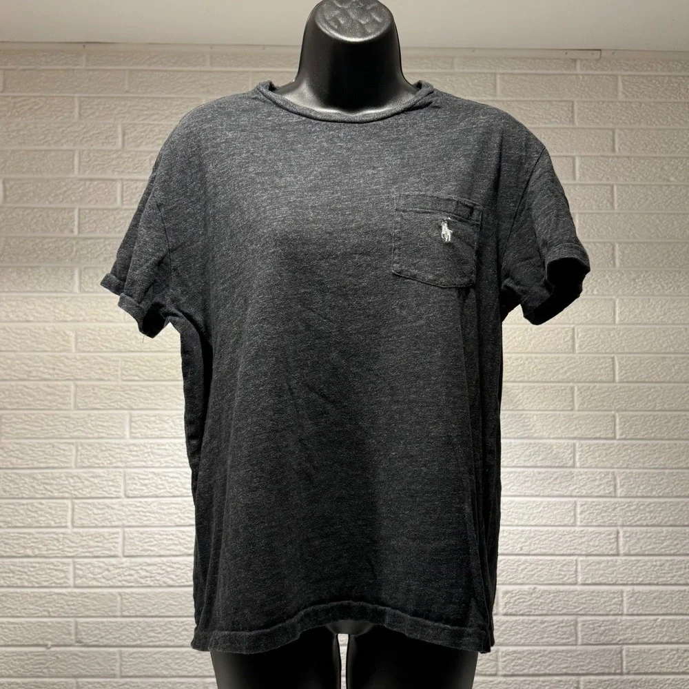 Polo Ralph Lauren Mens Classic Fit T-Shirt Crew Neck Pocket Gray - Picture 1 of 4